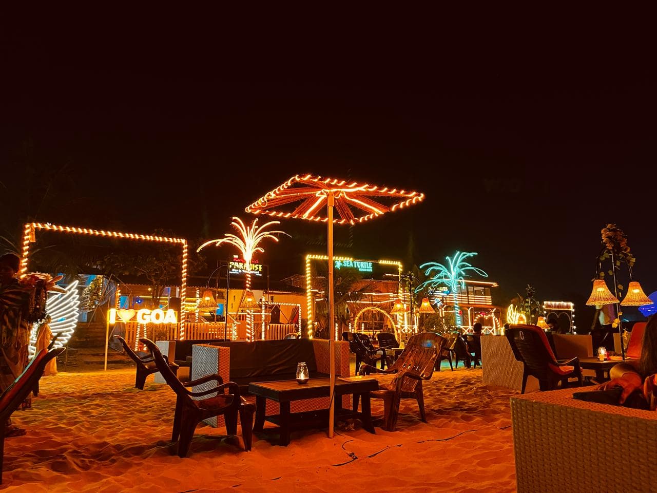 Beachside evening setting in Goa