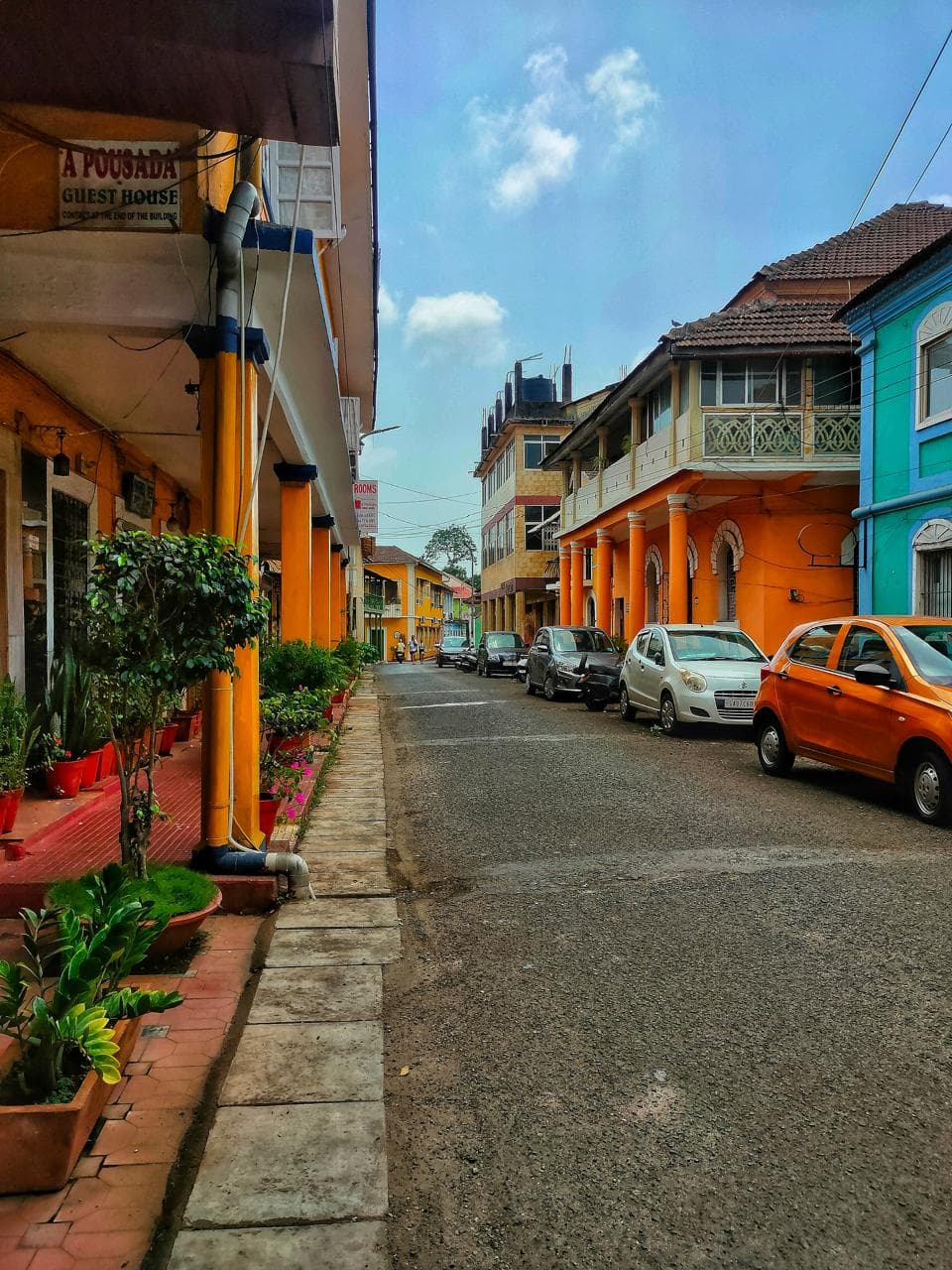 Colourful heritage street in Goa